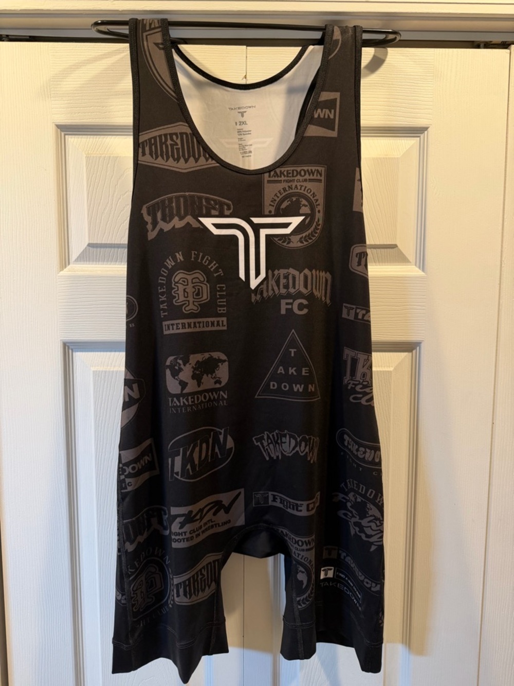 Takedown 2XL Black Graphic Wrestling Singlet